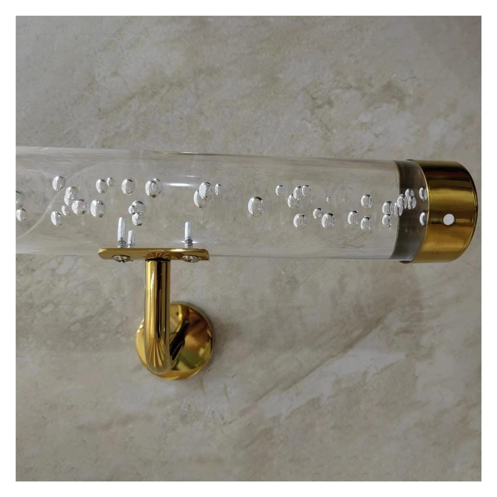 Clear Acrylic Hand Rail No Bubbles 3ft/4ft/5ft/6ft/10ft/12ft/13ft/20ft, Lucite Handrail Kit for Indoor Stairs, Wall Mount Transparent Railing with Stainless Steel Brackets(360cm/11.8ft)