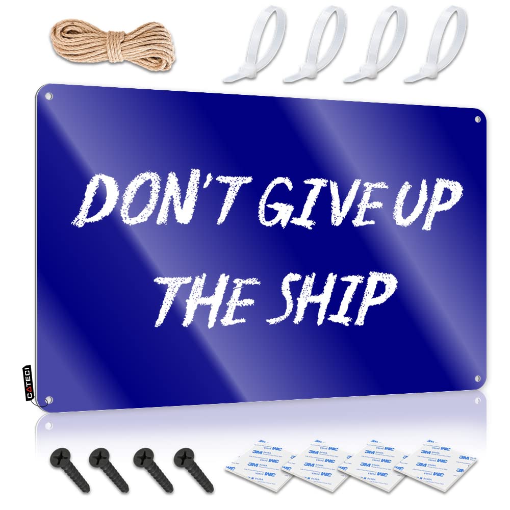 STWNVOITV Home Decor For Men Don'T Give Up The Ship Tin Sign Outdoor Tin Sign Beer Signs Metal Vintage(20X30CM)