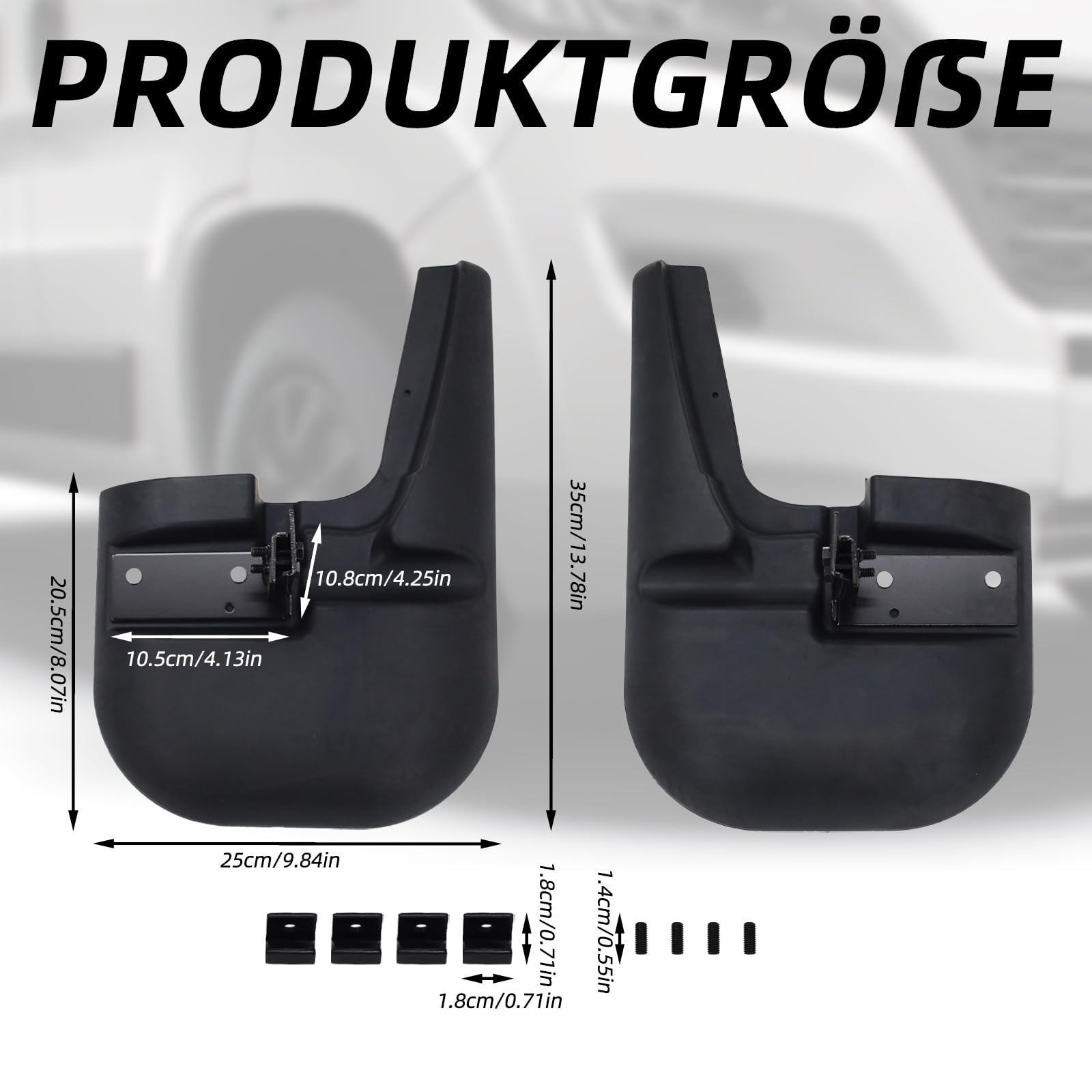 Schmutzfänger vorne, hochwertiger Gummi, Teilenummer 50901517, Schutz vor Schlamm und Sandspritzern (2er-Pack) Passend für FIAT Ducato, Peugeot Boxer, Citroën Jumper/Relay ab Baujahr 2006