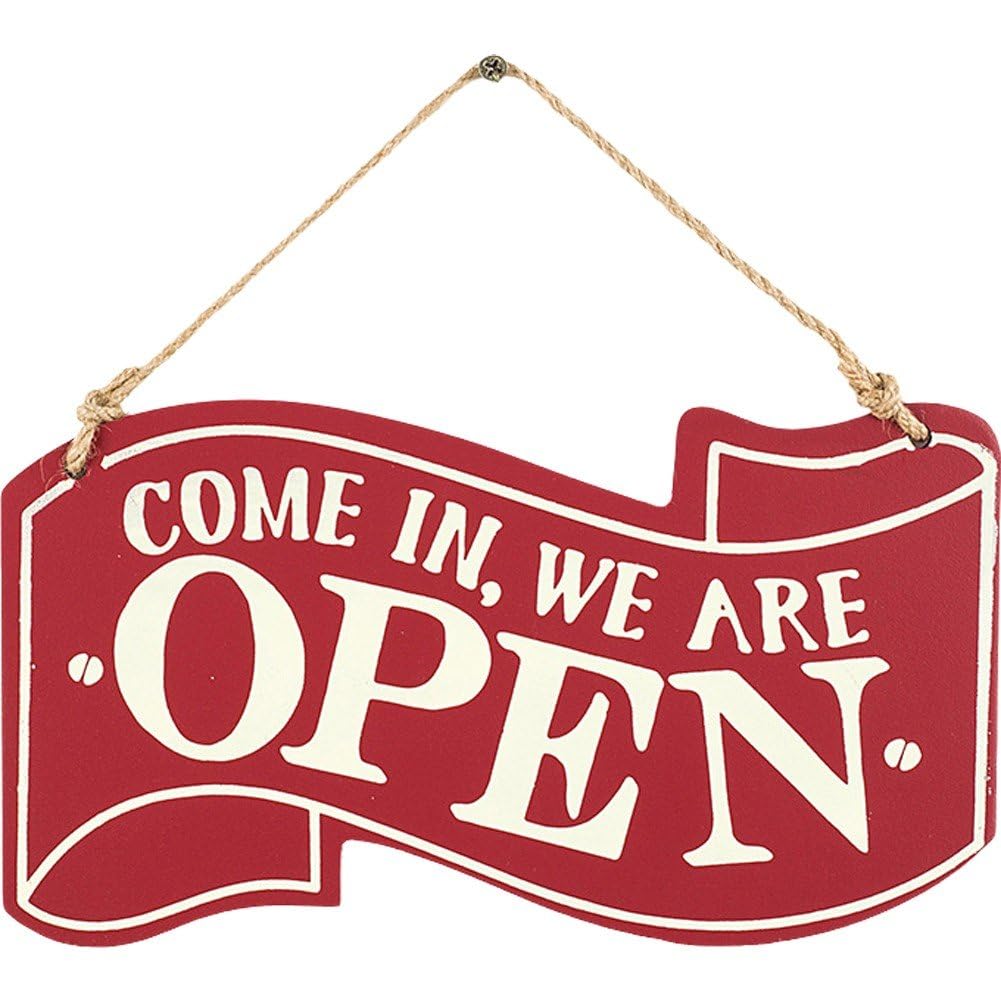 Stakee Style 2 Open Closed Signs For Business Wooden Welcome Hanging Sign With Rope Double Sided Let Customers Know When You Open Plaque Sign Open Close Sign