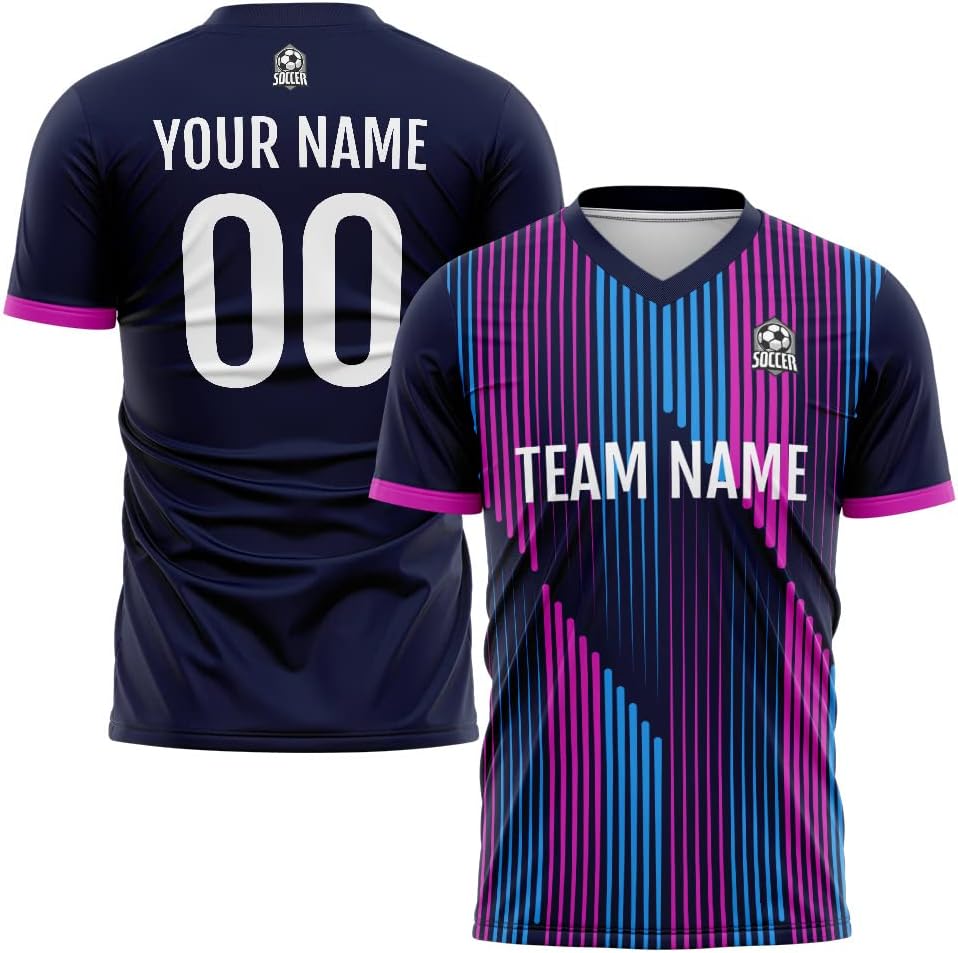 Custom Soccer Jersey Kids Adults Personalized Soccer T-Shirts with Team Name Number Logo