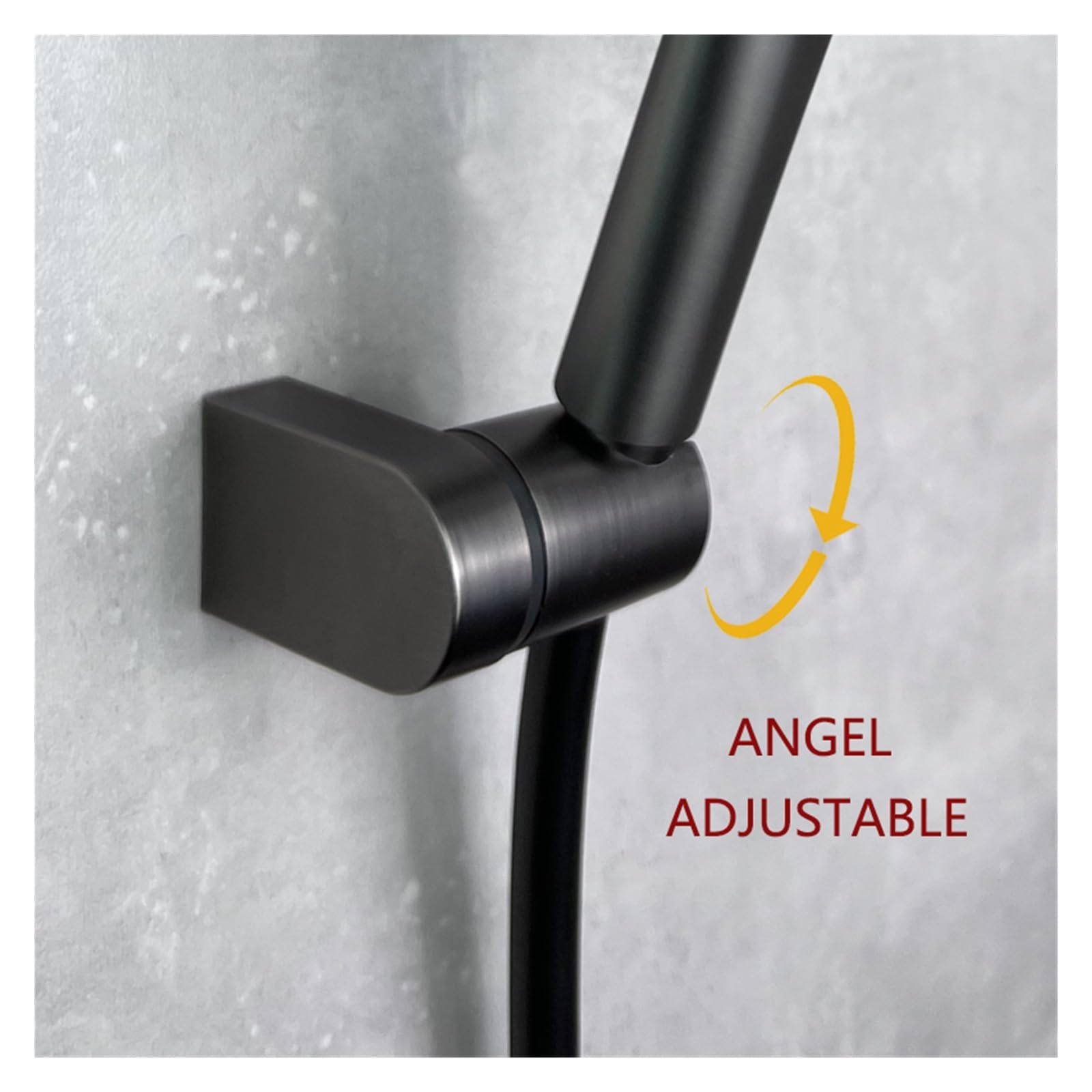 Juego de ducha de mano gris de 3 funciones Soporte de soporte de ducha ajustable de plástico ABS Manguera de 1,5 m Cromo/Negro/Oro (Color: BK Set) Beauty Comes