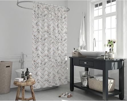 Tropical Home Bathroom Curtain - Single Wing Shower Curtain, Polyester Fabric Shower Cabin Curtain 180x200 Cm Bathtub Curtain Nouva
