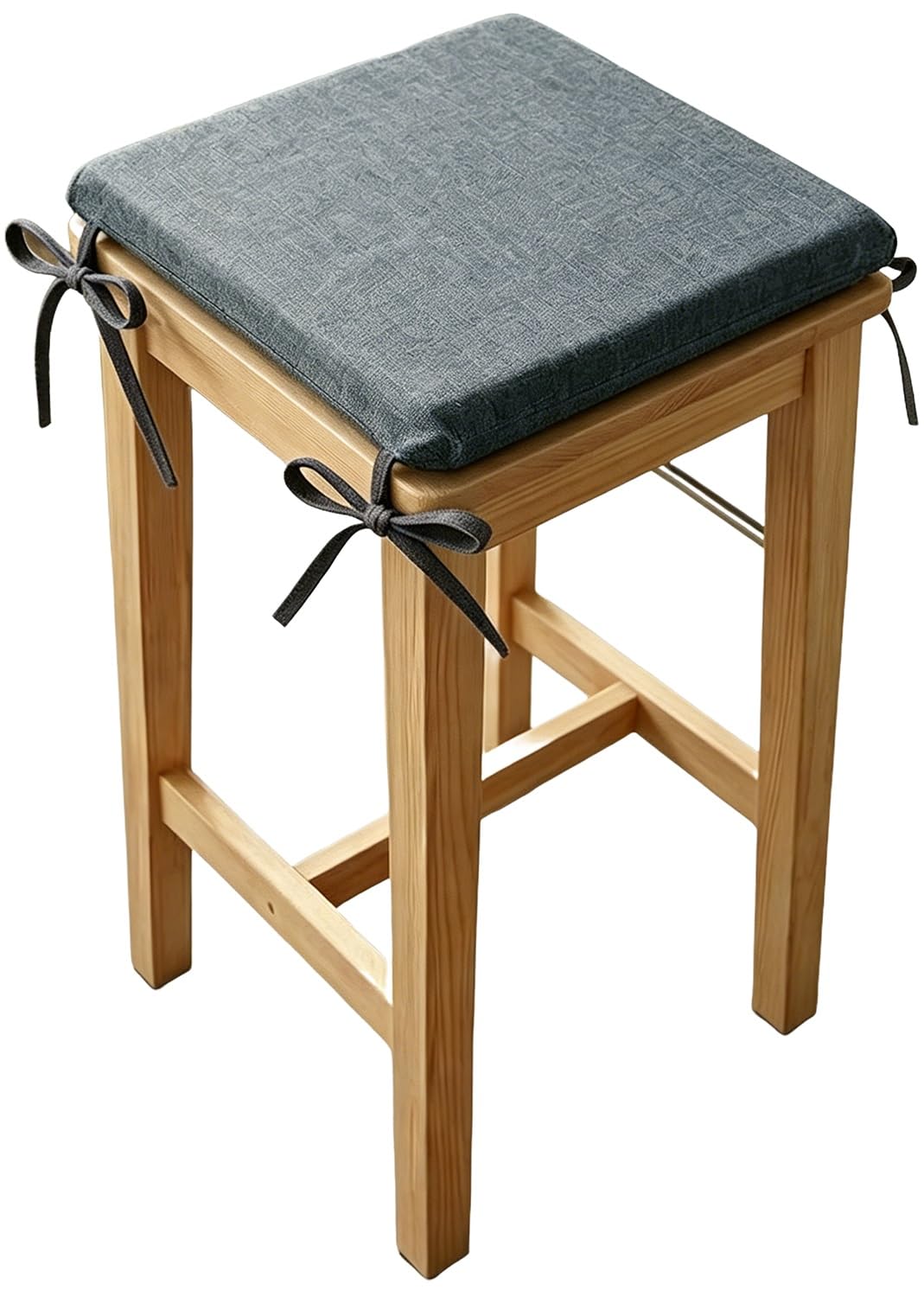 seokor 5cm Thick Square Seat Cushions 30x30/35x35/40x40cm with Ties Linen Stool Cushion Soft Breathable Chair Cushions Non-Slip Removable for Indoor, Outdoor, Bar, Dining Kitchen(Color3,30x30x3cm)