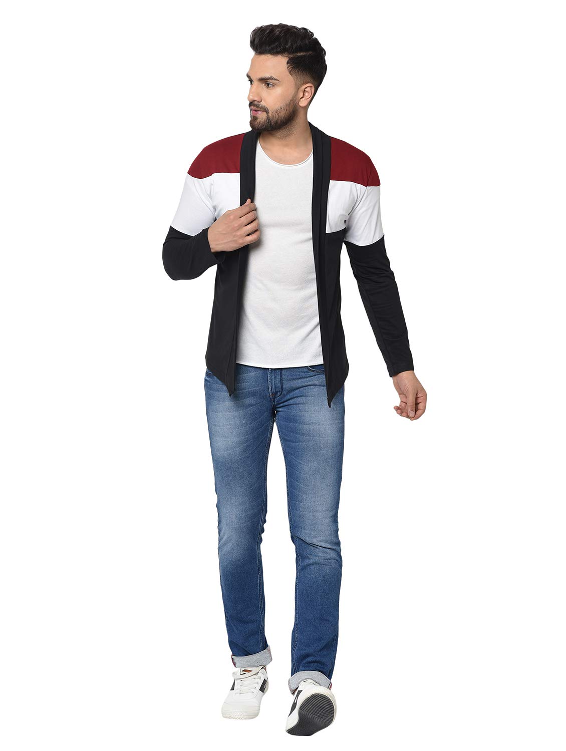 Glito Men's Cotton Collared Neck Cardigan (GSC-01_Multicolour_S) - Image 2 thumbnail