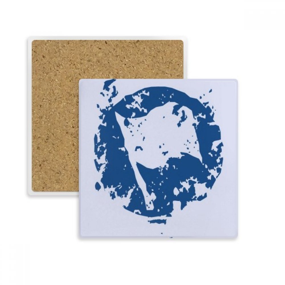 Coaster Tasse Porte en pierre, une idée cadeau de boissons originale avec son motif bleu
