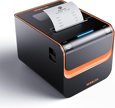 Rongta POS Printer, 80mm Direct Thermal Receipt Printers with Auto Cutter, USB Serial Ethernet Interface, Support Windows/Mac/Linux Cash Drawer, Restaurant Kitchen Printer for ESC/POS RP332