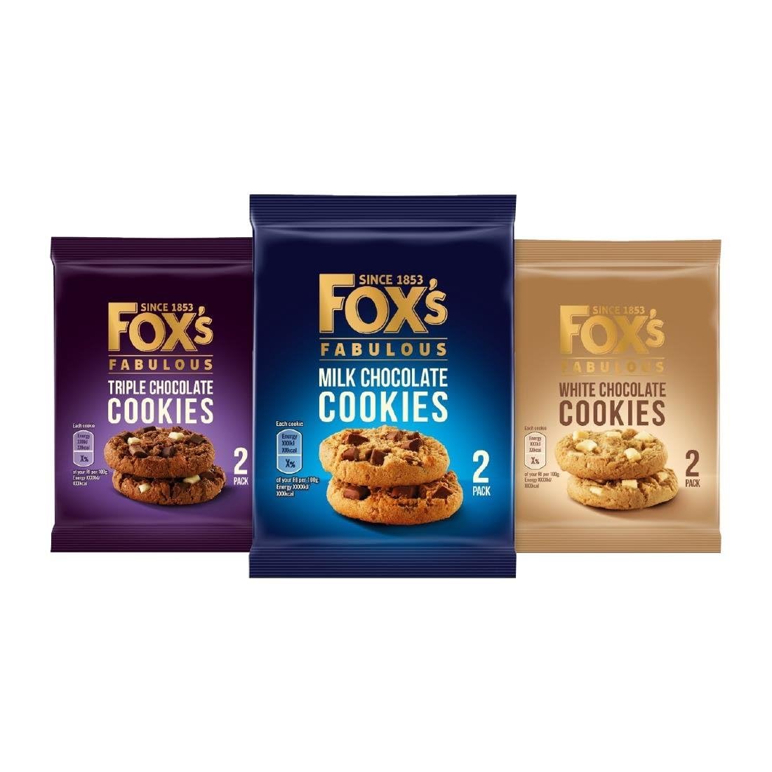 Foxs Triple Chocolate Cookie Biscuits Twin Pack 45g (Pack of 48)