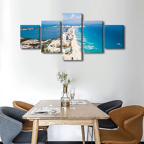 Vista 77 de TUMOVO 5 paneles de arte de pared de volcán en México, impresión sobre lienzo, paisajes naturales, cuadros para dormitorio, decoración del hogar