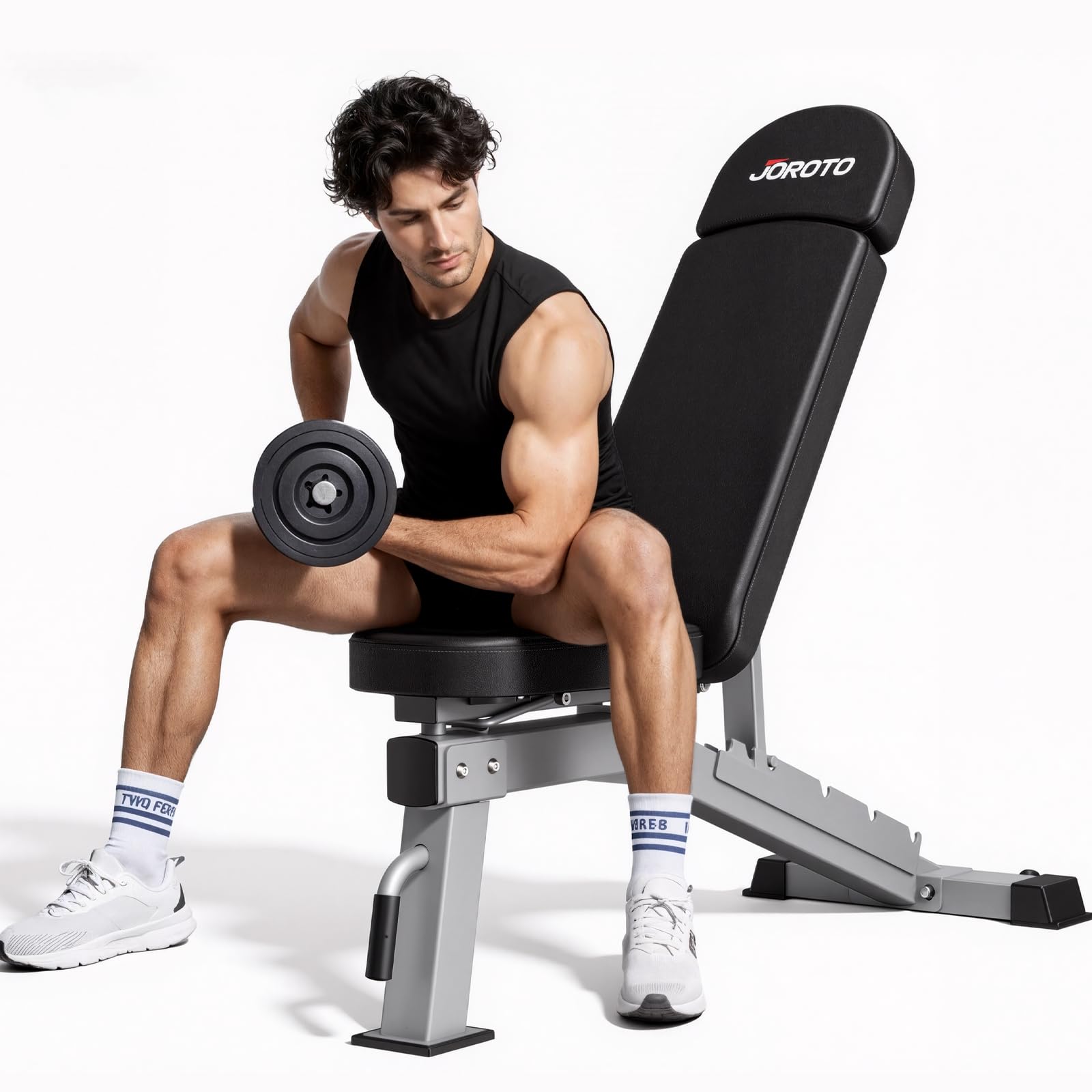 JOROTO MD80 Adjustable Weight Bench - 1000 Lbs Load Utility Workout Benches for Full Body Upright, Incline, Decline, and Flat Exercise Bench Press