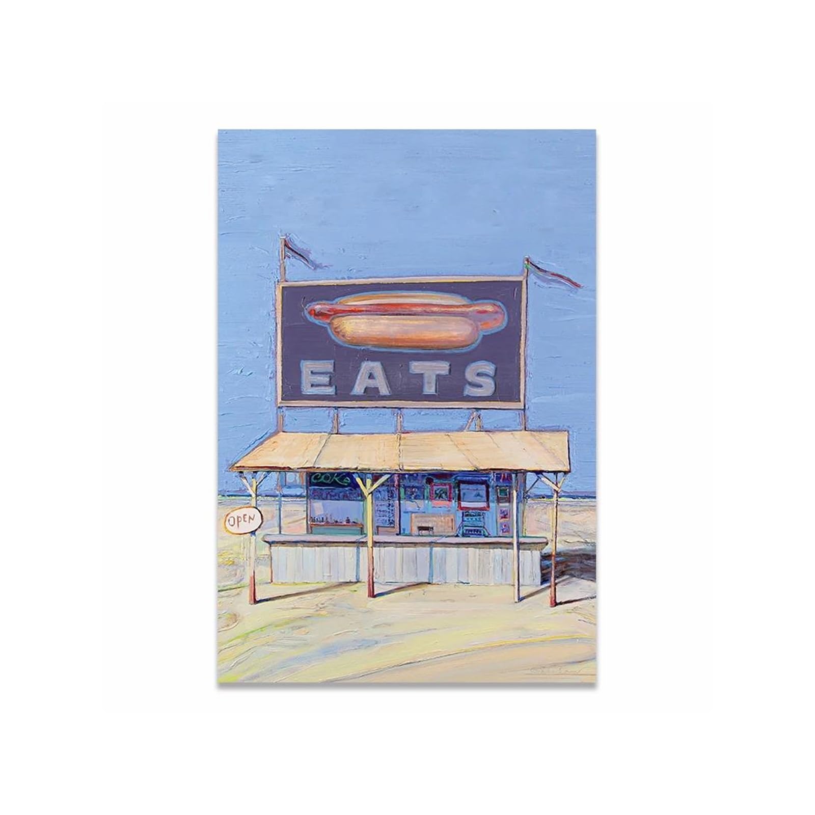 Tableau Déco Nature Original Hot Dog Mer pour Rompre la Monotonie des Murs