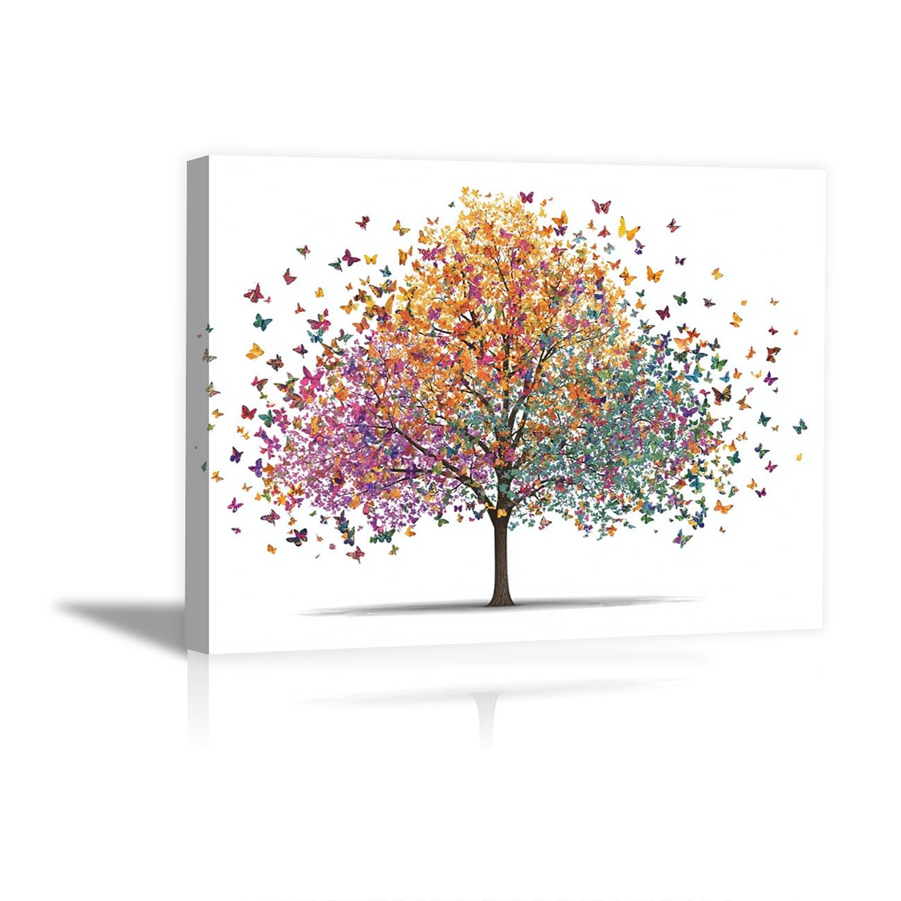 TODOAA Cuadro Arbol Abstracto Lienzo Nórdico Cuadros Cuadro del árbol nocturno Decoracion Salon Lienzo, Dormitorios Para Comedor Oficina Pasillo Cocina Y Baño（Rojo 29-50x70cm Enmarcado