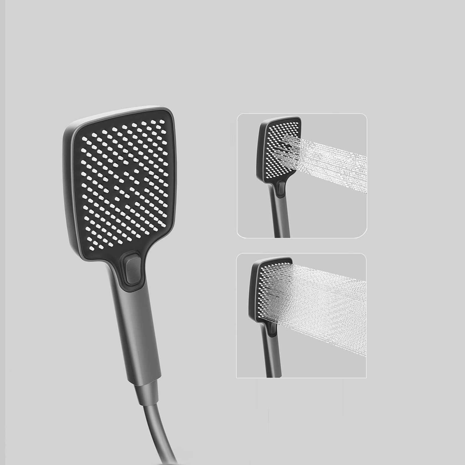 Wandmontage Badewannen Armaturen mit 2 Strahlarten Handbrause und Wasserfallauslass Duscharmatur Komplettset,Weiß