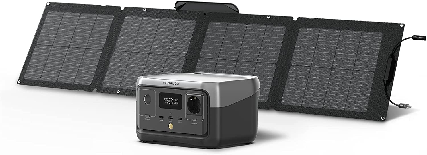 EF ECOFLOW Tragbare Powerstation RIVER 2 mit 110W faltbare solar 