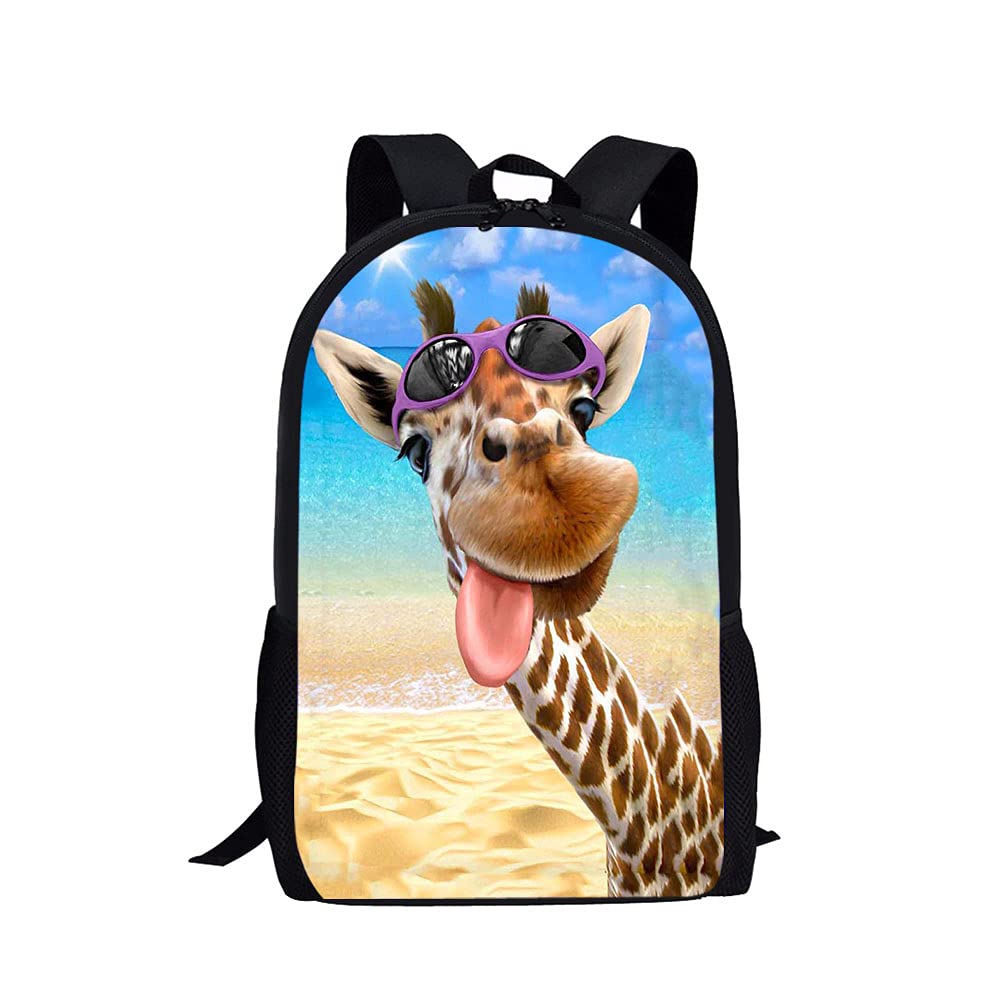 POLERO Mochila para niños, mochila escolar, guardería, preescolar, bolsa de viaje para niños, diseño de calavera, jirafa