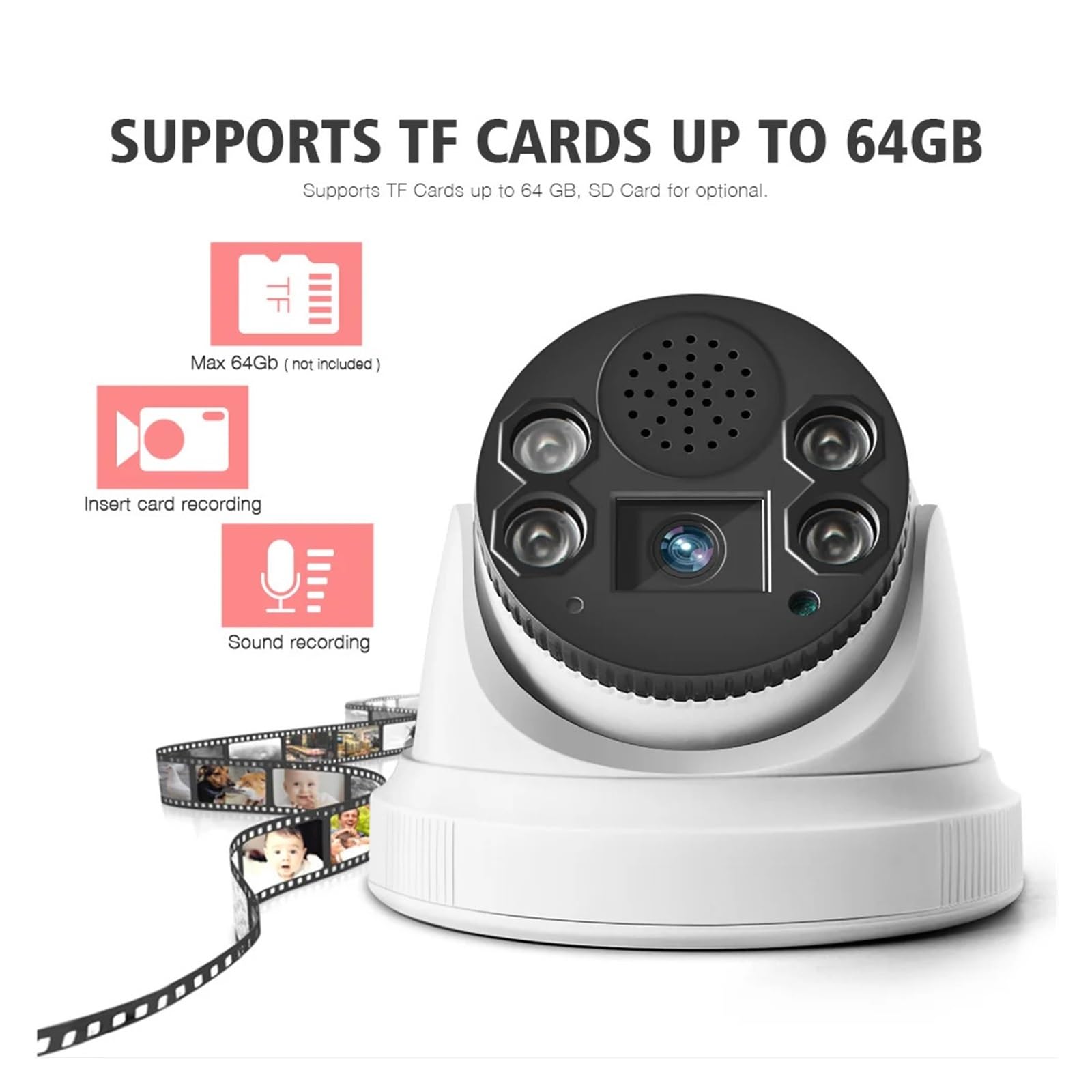 Telecamera di sicurezza IP dome WiFi 4K da 8 MP