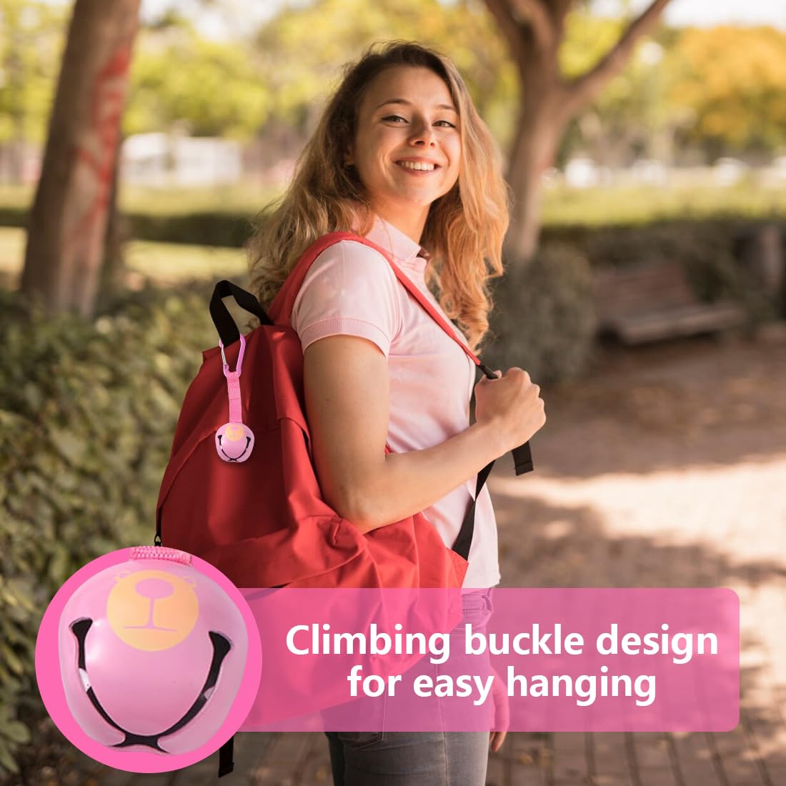 1 Pezzi Campanello Rosa Camping Campanella Anti Orso Campanelli per Orsi Rumorosi Escursionismo Promemoria Campana Campanelli Orso Forte per Gli Escursionisti per Escursionismo Campeggio Attività