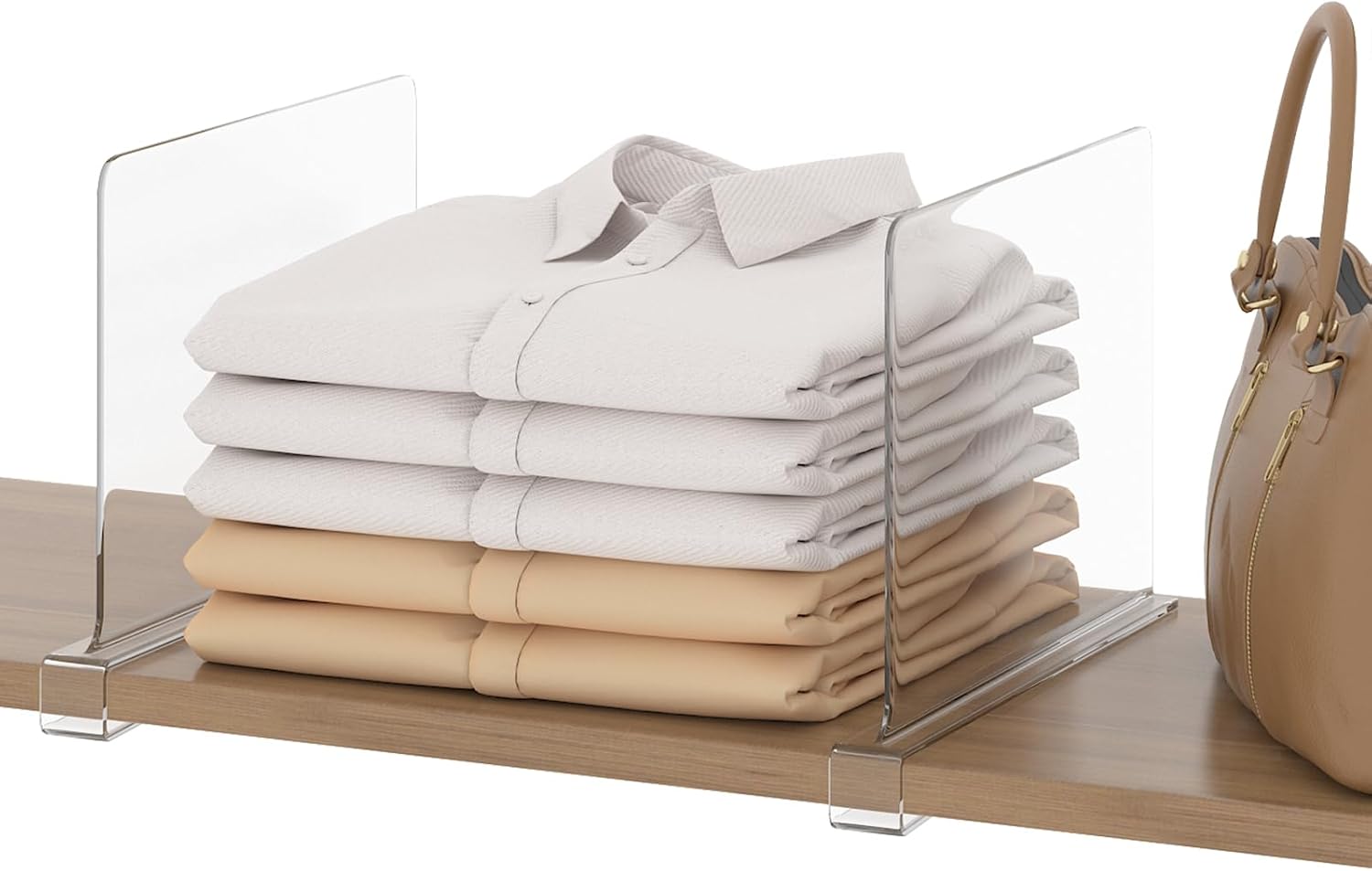 Purse Organization Made Easy with Clear Acrylic Closet Shelf Dividers