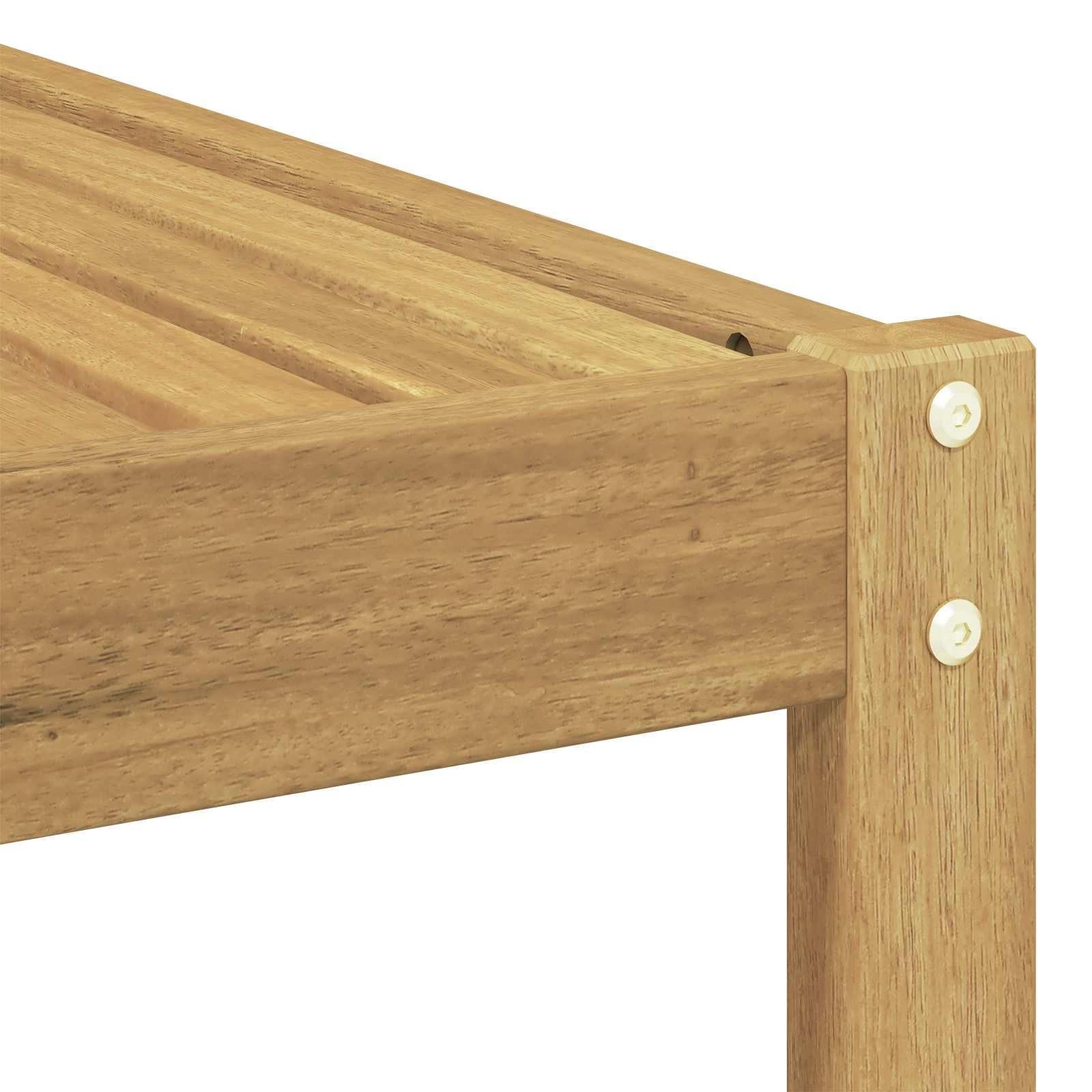 Ensemble de canapés d extérieur Blanc en Polyester et Bois d Acacia Massif, 277,5 x 198,5 x 73 cm, modulable sectionnel Angle pour terrasse Jardin, Assise et Coussins Inclus