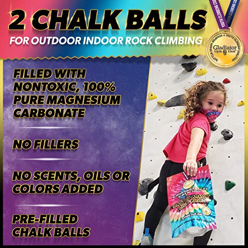 2 Chalk Balls For Outdoor Indoor Rock Climbing Chalk Bag. Refillable Chalk Ball For Chalk Bag For Rock Climbing, Gymnastics Chalk, Weightlifting Chalk. Workout Chalk Ball. Workout Chalk For Hands. #TOP2