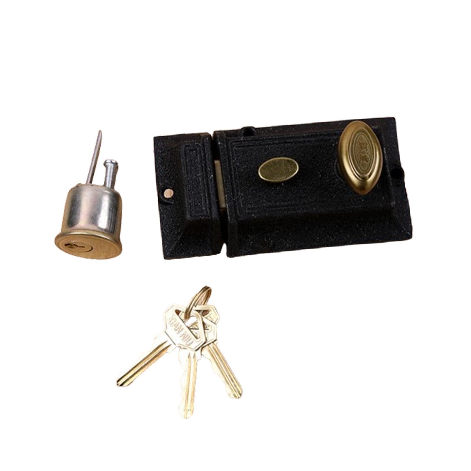 QIXCXAZ Smooth and Sturdy Traditional Night Latch Door Lock Wooden Iron Doors Ensures Long Lasting Gate Door Entrance Home Improvement Hardware