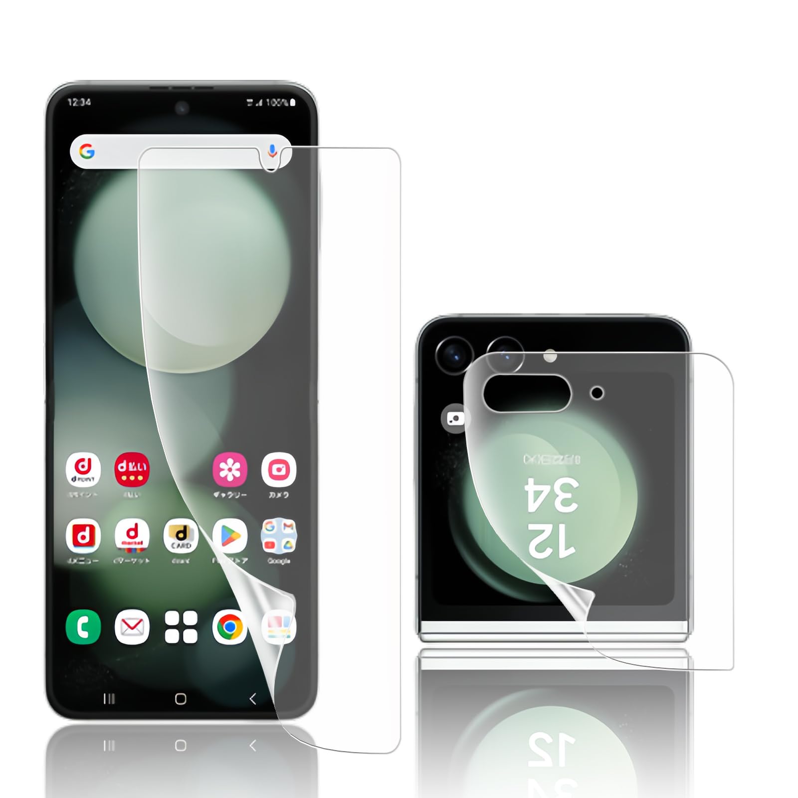 【1枚 アンチグレア 】V E V E N フィルム Galaxy Z Flip5 用の 保護フィルム 【指紋認証対応】柔らかいTPU素材 自動修復 ギャラクシーZ Flip 5 液晶フィルム 指紋防止 反射防止 気泡ゼロ 高感度 取り付け簡単 ケースと干渉せず 非光沢
