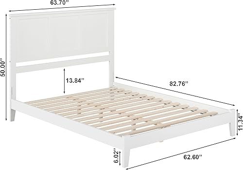 Miniatura 2 de AFI Madison - Cama de plataforma de madera de perfil bajo tamaño King color blanco