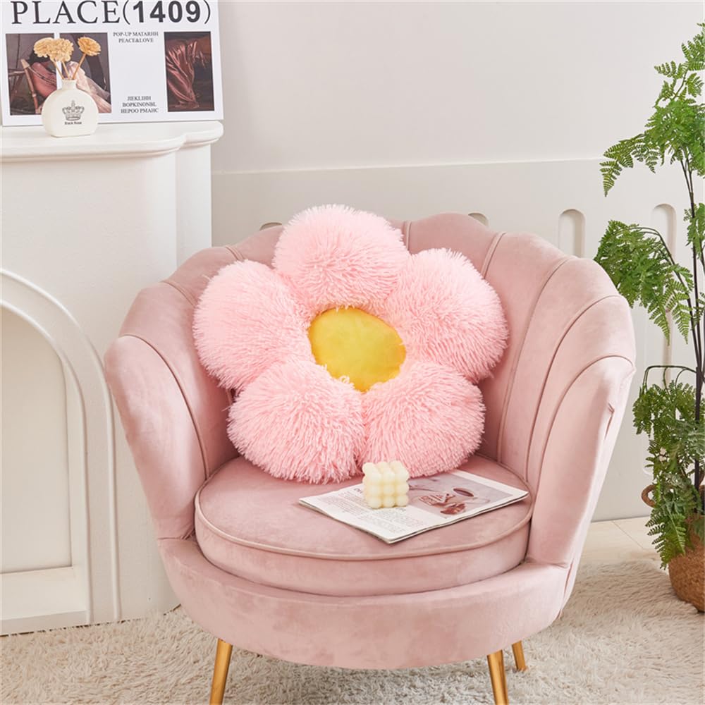 Reading Pillow For Bed Faux Fur Flower Floor Pillow Plush