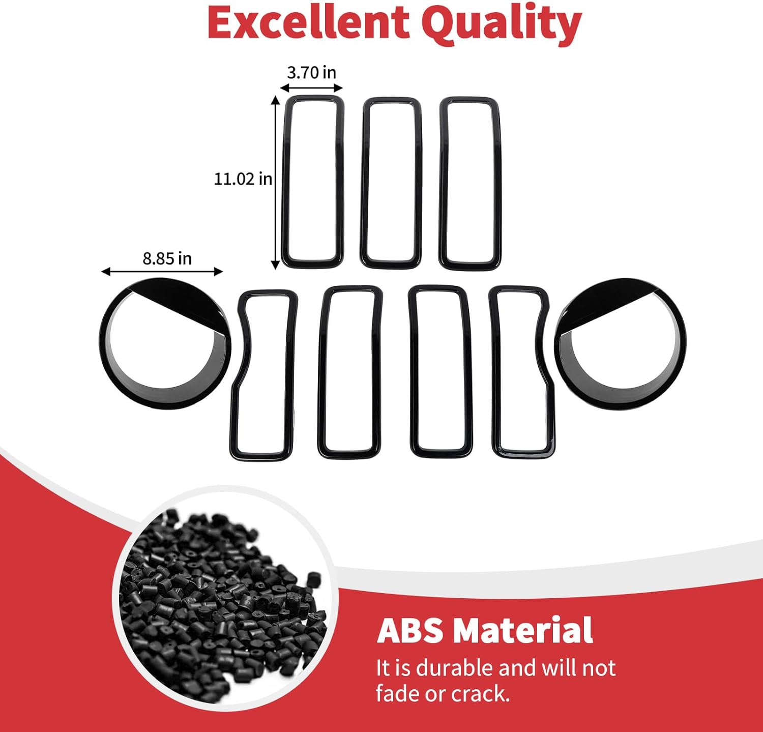 Linksip Angry Eyes Design - Headlight Covers & Grille Kit Compatible with 2024 2025 Jeep Wrangler JL 4XE & Gladiator JT Sport Rubicon Sahara Willys Mojave, Exterior Accessories(Black)