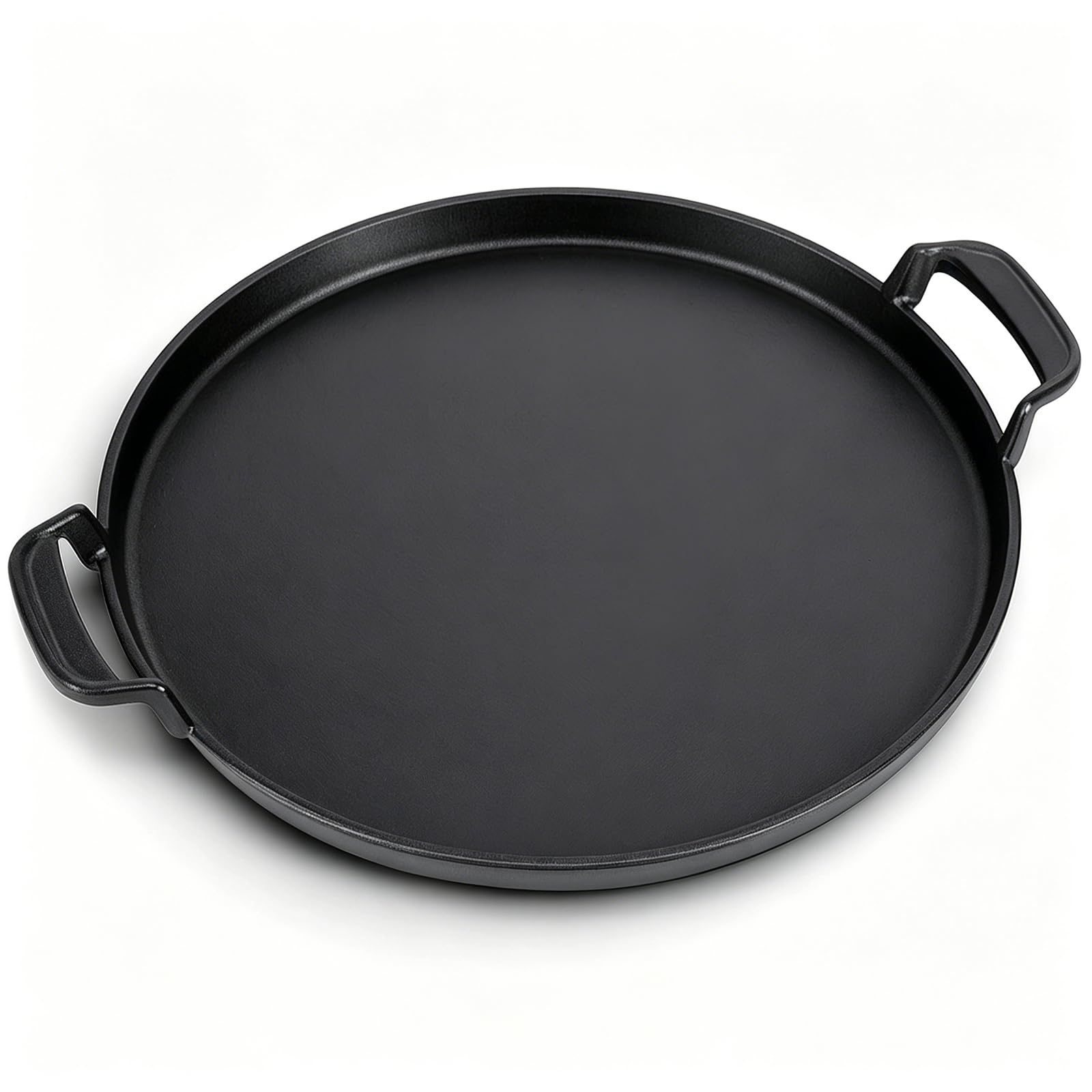 GFTIME 7421 30.9CM Bakeware Tonda Ghisa Padella, Inserto Presa Gourmet Barbecue Sistema. di Scarico del Grasso Facile, Maniglia Protettiva. Bistecca Arrostire Pancetta per Barbecue Verdure, Carne.