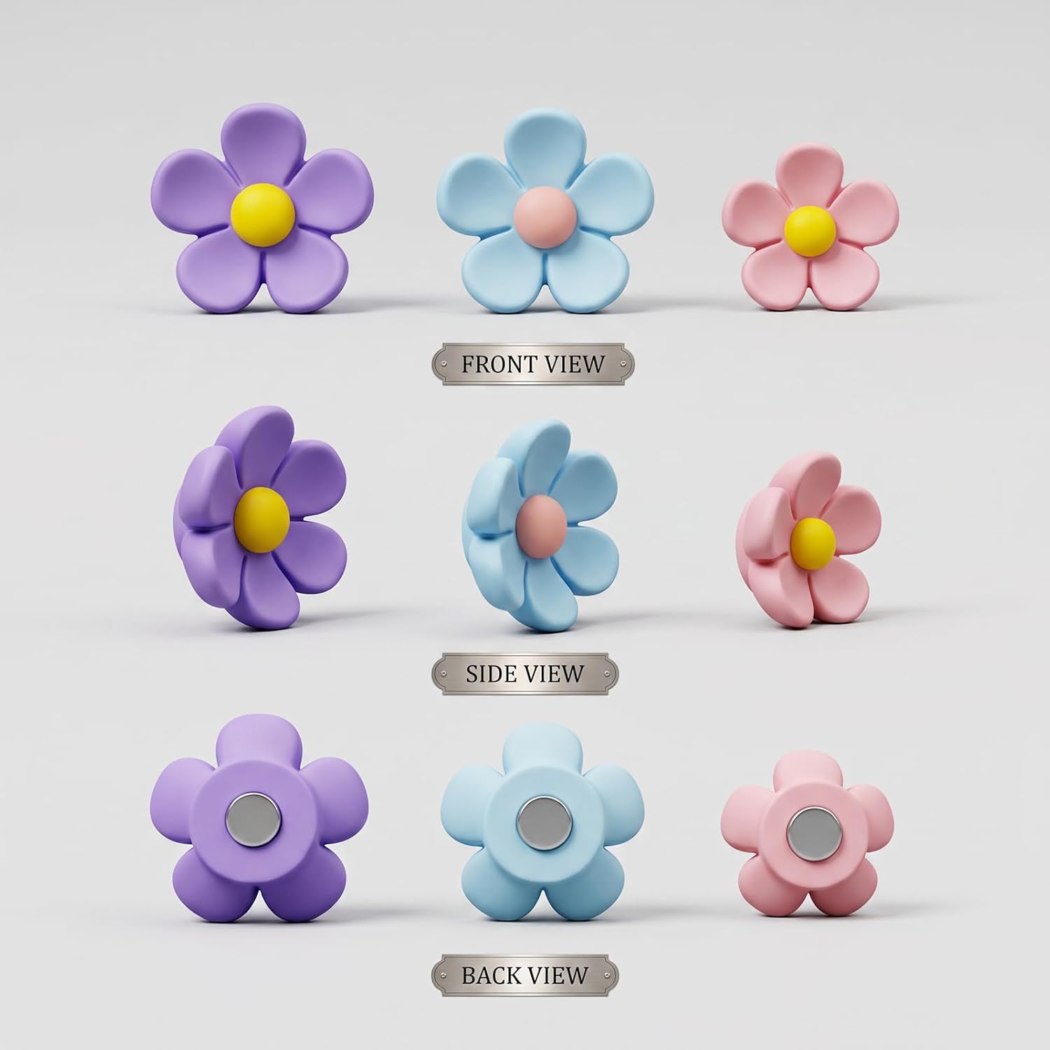 30 Pcs 3D Cute Flower Fridge Magnets, Resin Decorative Floral Magnets with Strong Magnetism, Colorful Locker Magnets for Kitchen Whiteboard Office Cabinet Girls Décor image 4