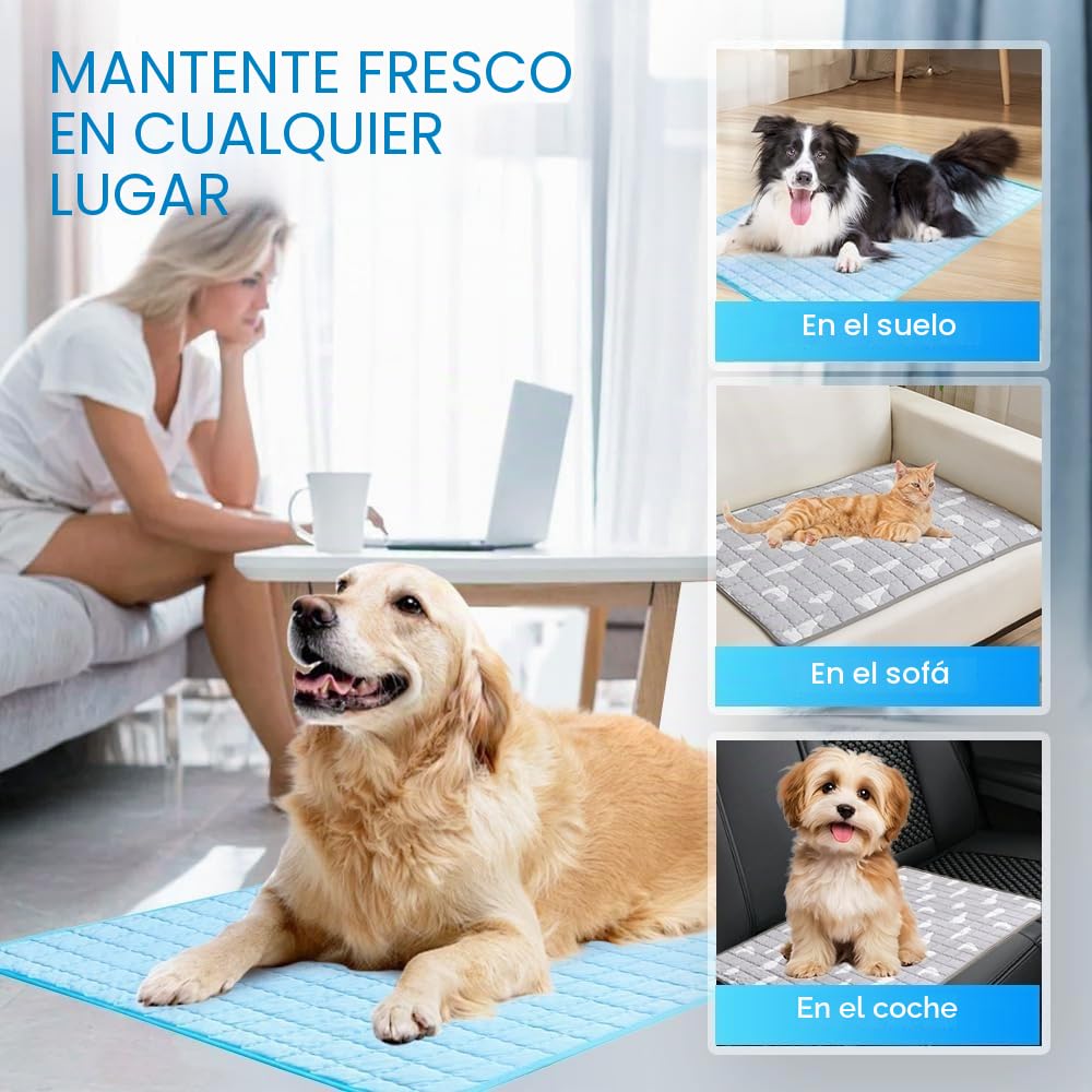 2025 Nueva alfombrilla de refrigeración para perros, cojín de refrigeración portátil lavable para mascotas para perros y gatos, alfombrilla de dormir para hogar y exterior, refrigeración para mascotas