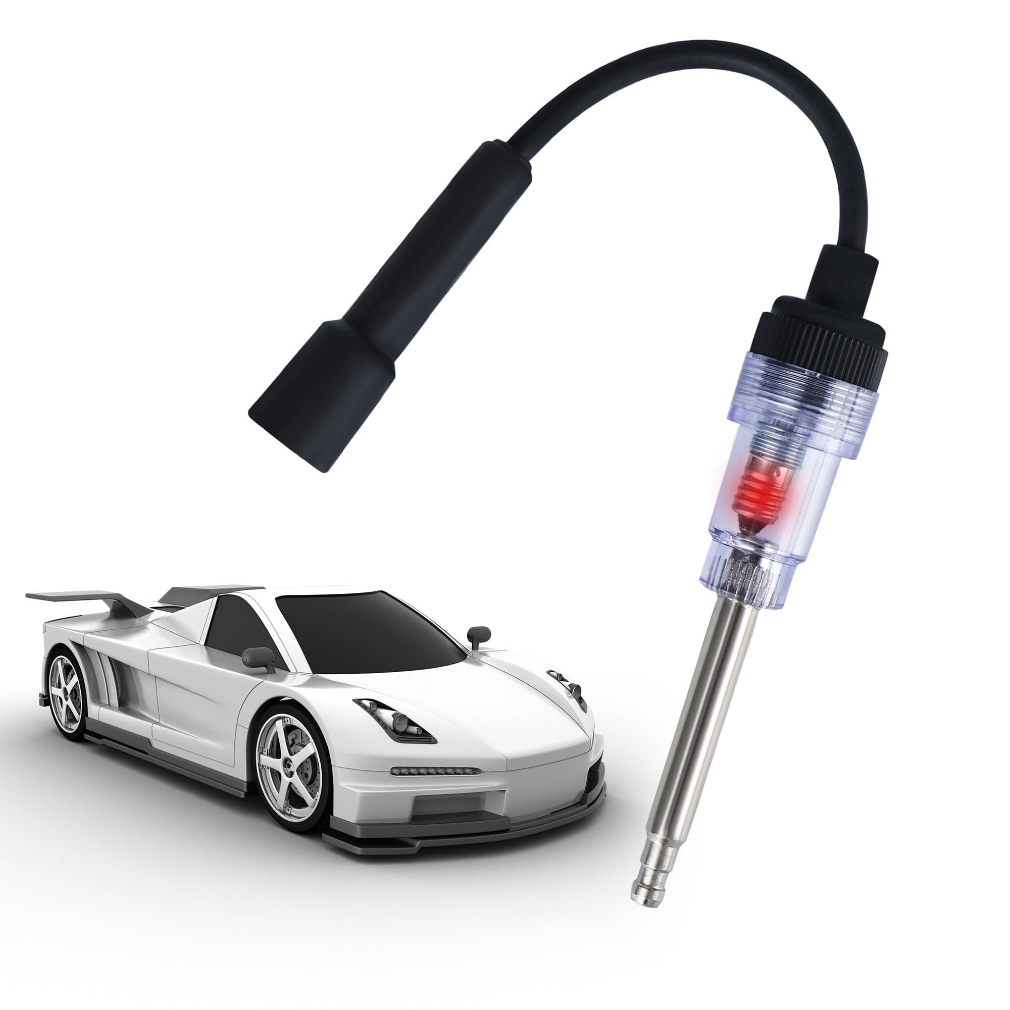 Tester per scintille di accensione, tester di accensione, tester di accensione universale in acciaio inox, rilevatore diagnostico armatura, tester per candele auto, per piccoli motori, auto, moto,