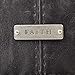 Christian Art Gifts Men/Women's Classic Bible Cover Faith Badge, Black Faux Leather, Large
