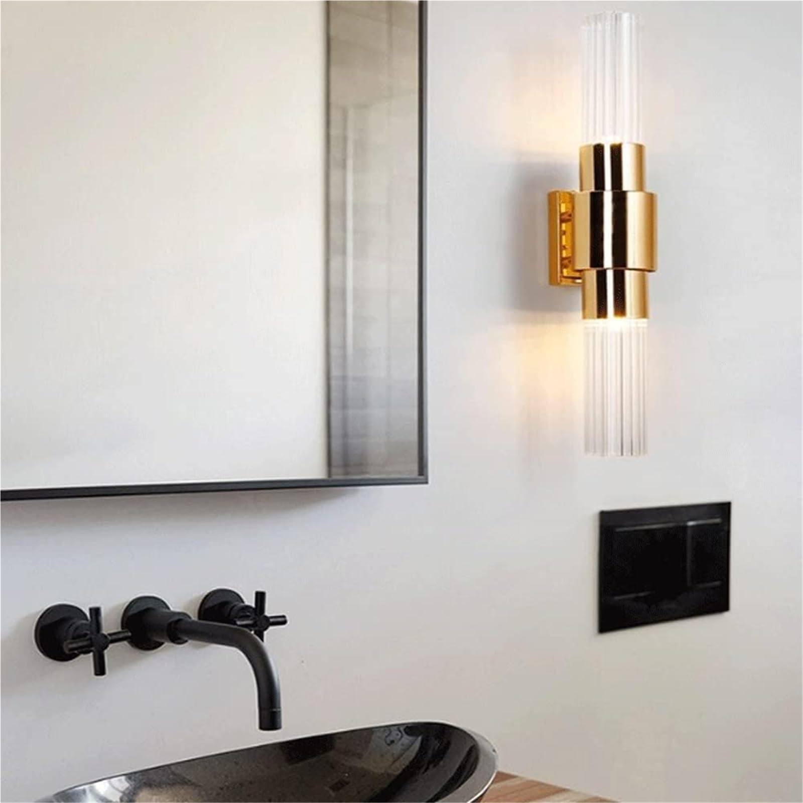 Applique da Parete per Interni Lampada da Parete Industriale V-intage Finitura in Ottone Luci da Parete Attacco E27 Applique Illuminazione per Camera da Letto