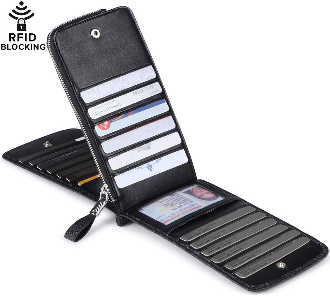 Huztencor RFID Wallet Women Large Size Bifold Multi Card Wallet Case with Zipper Pocke Credit Card Holder for Women | Credit Card Holder, RFID Blocking - Image 2