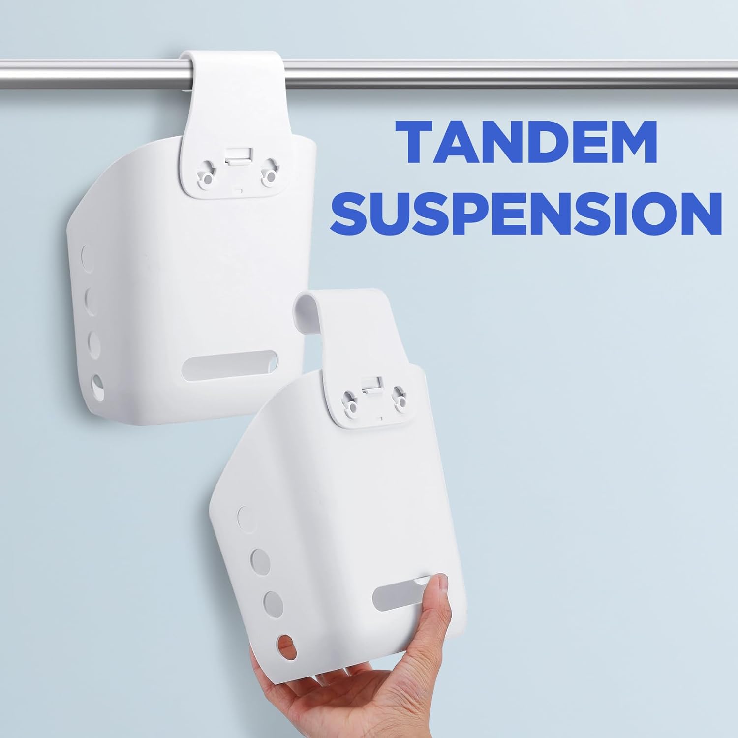 2 Pcs Plastic Hanging Basket Kitchen Storage organizer, Basket with Detachable hook, Hang it behind a door or on a railing, Over the Cabinet Door - Image 4