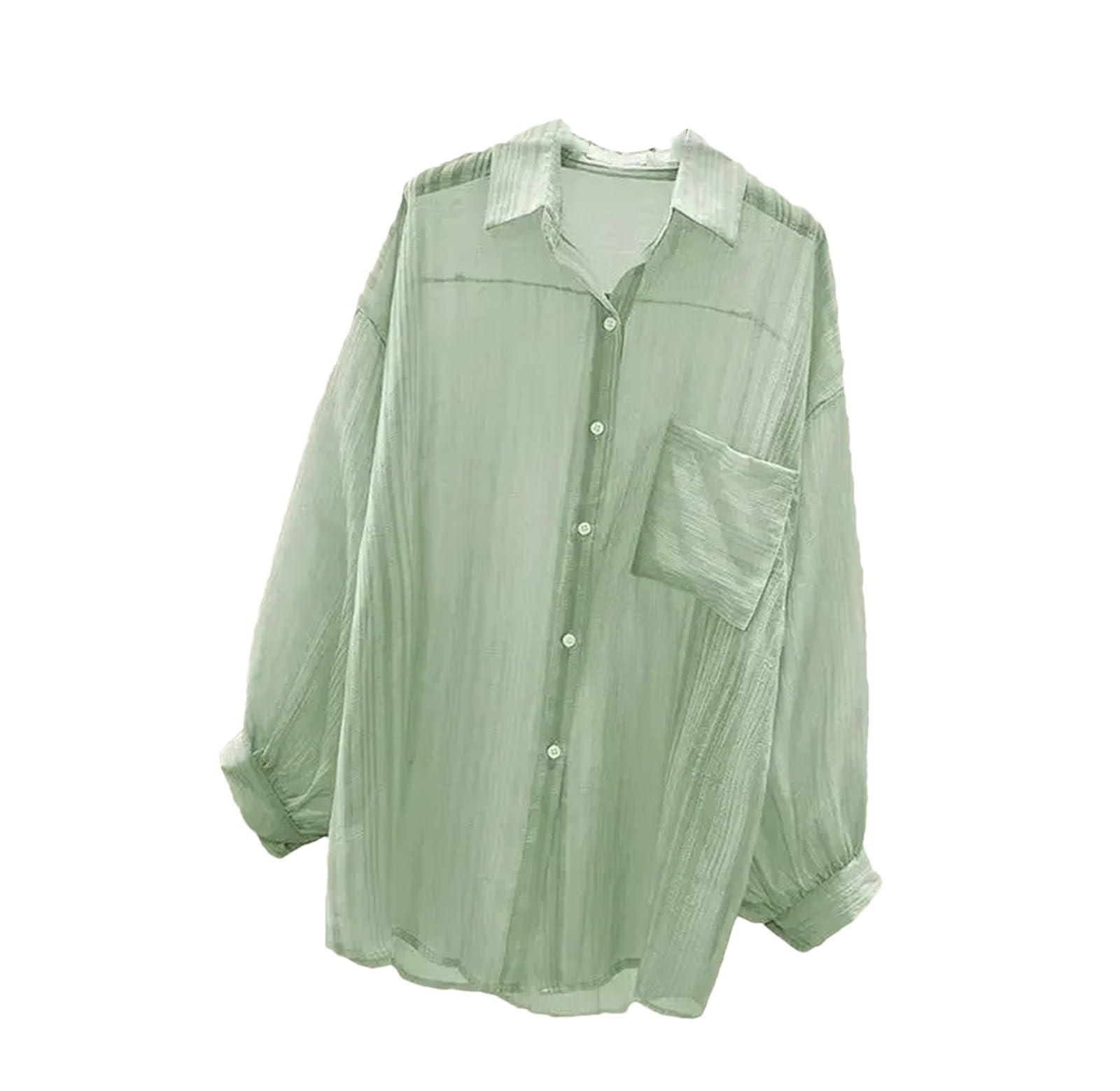 Blusas finas de verano para mujer, elegante, casual, holgada, de manga larga, para la oficina y el trabajo