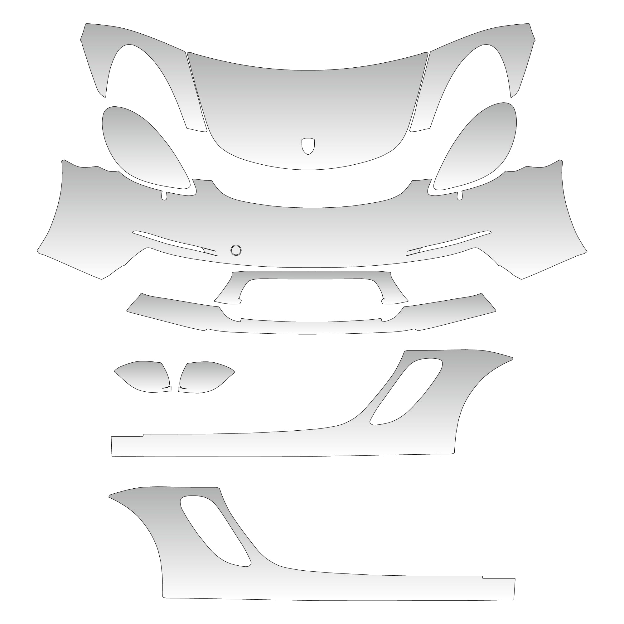 Kit complet PPF STAR SAM pour Porsche Cayman S 2017 vinyle de protection haut de gamme