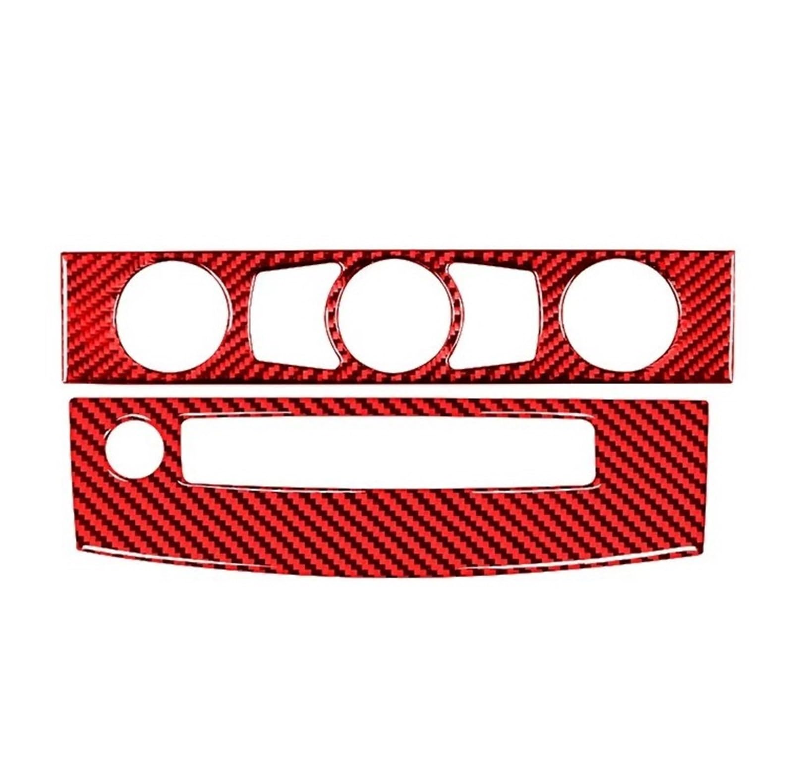 Cache panneau CD rouge en carbone pour BMW Série 5 E60 finition luxe