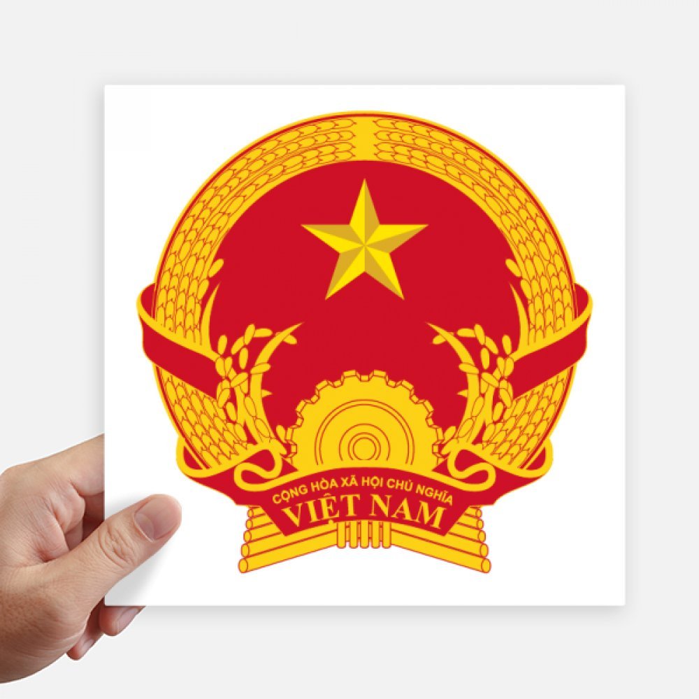Autocollant Vietnam 20cm pour gourde ordi et deco murale - 4 stickers carres