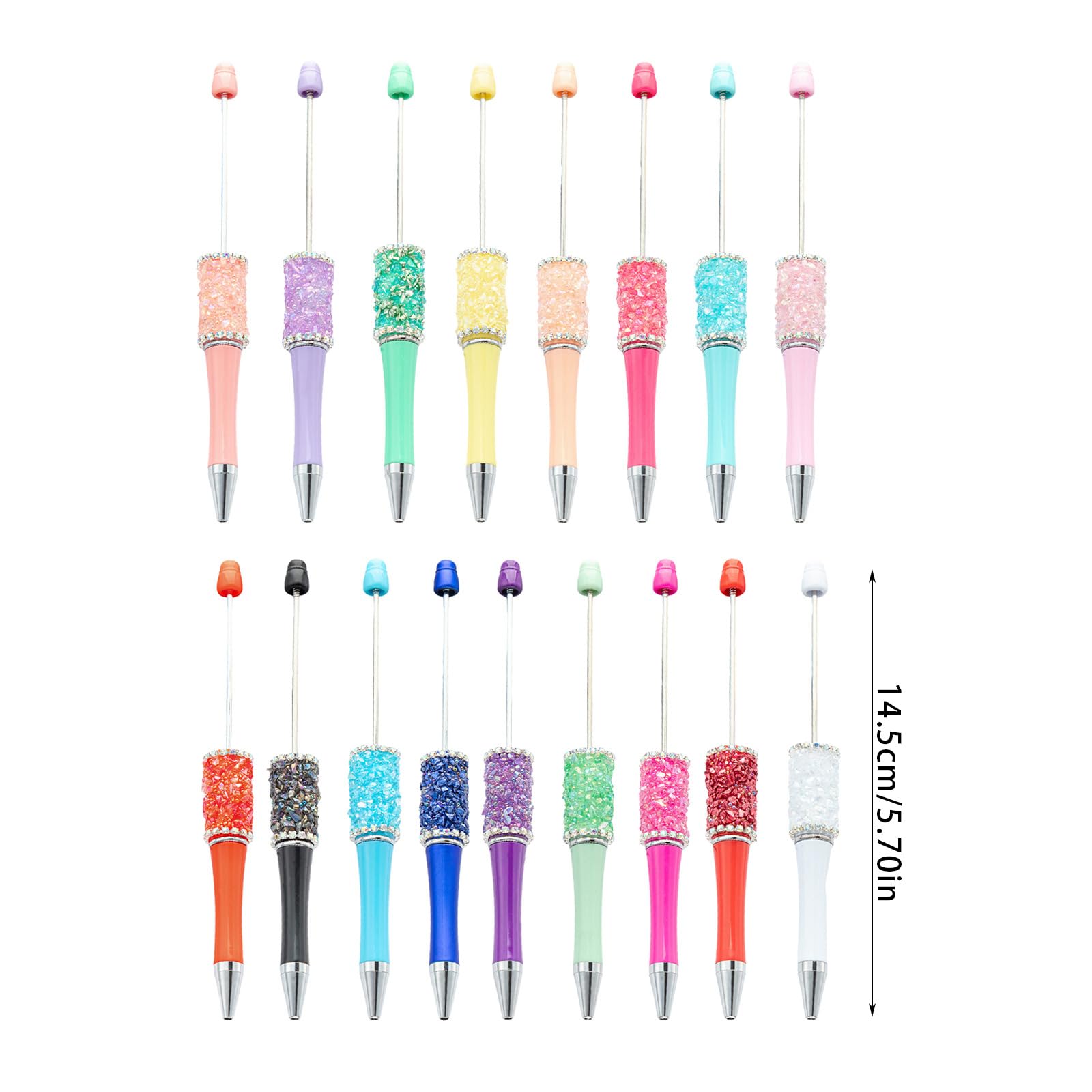 Beadable Ballpoint Pen Retractable Ballpoint Pen Rhinestones Beadable Pen for Student Boy Girl Reward Birthday — view 3