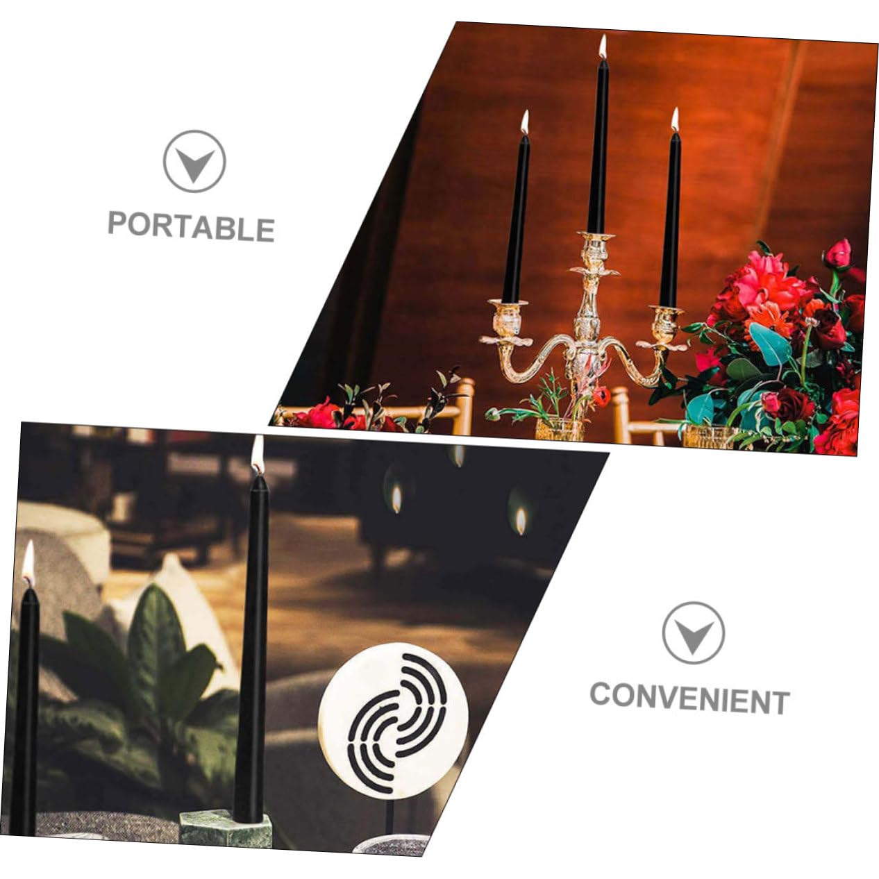 Cabilock Set Di 6 Candele Coniche Alte 25 Cm in Paraffina Nera Decorazione Per La Tavola Ideali Per Matrimoni Feste E Per Creare Latmosfera Giusta Per La Casa.