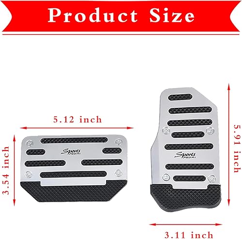 Miniatura 2 de Tesnaao Juego de 2 almohadillas antideslizantes para pedal de automóvil, fundas para pedal de acelerador, protectores de pedal de freno de