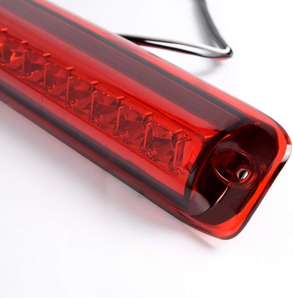 PIT66 LED 3rd Brake Light, Compatible with 99-06 Chevy Silverado 1500 2500 3500 / GMC Sierra Silverado Classic 07 Sierra Classic Led Third Brake Lamps Red Lens Clear Housing