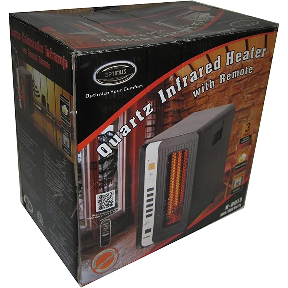 Optimus H-8013 Infrared Quartz Heater with Remote and LED Display