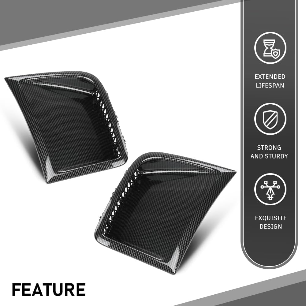 LQI Front Bumper Side Bezel Cover Compatible with Subaru WRX STi 2008-2014 Carbon Fiber Plastic Bumper Side Air Vents Corner Cover