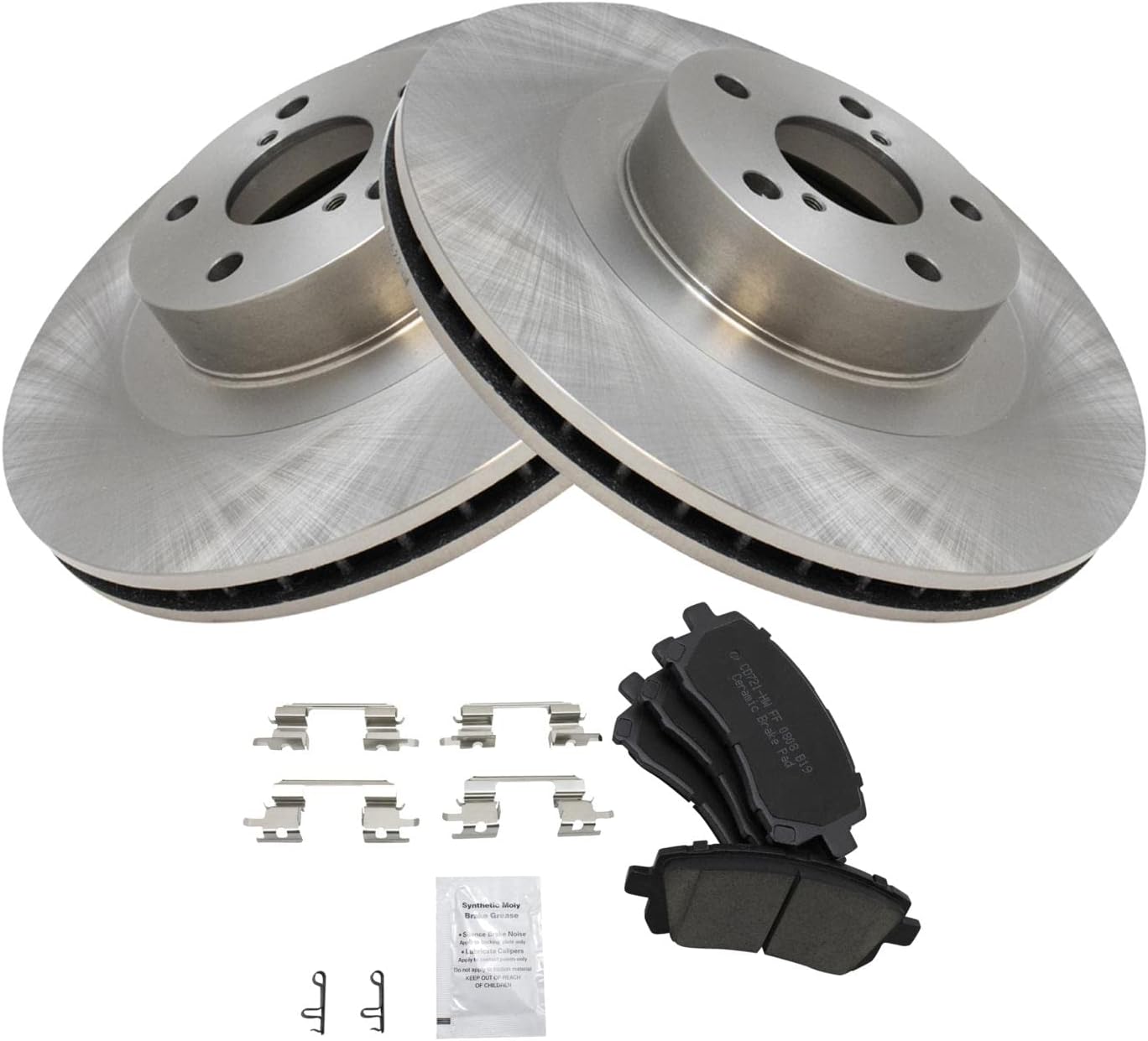 TRQ Front Brake Pad & Rotor Kit Brake Pads Brake Rotor Ceramic Compatible with 2002-2003 Subaru Impreza 2001-2002 Legacy 2001 Outback
