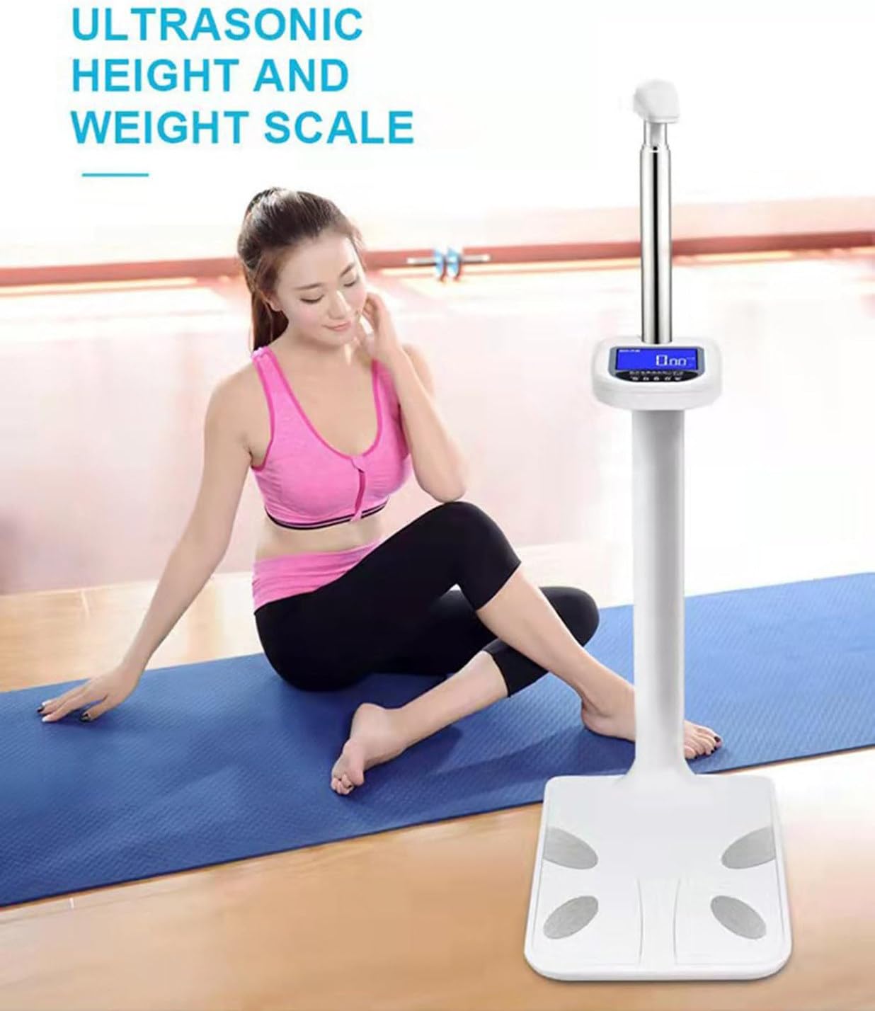 Báscula Médica Digital, Analizador De Grasa Corporal Para Altura Con Pantalla Lcd, Báscula Médica Multifuncional Profesional Para Medir Peso, Altura, Obesidad E IMC