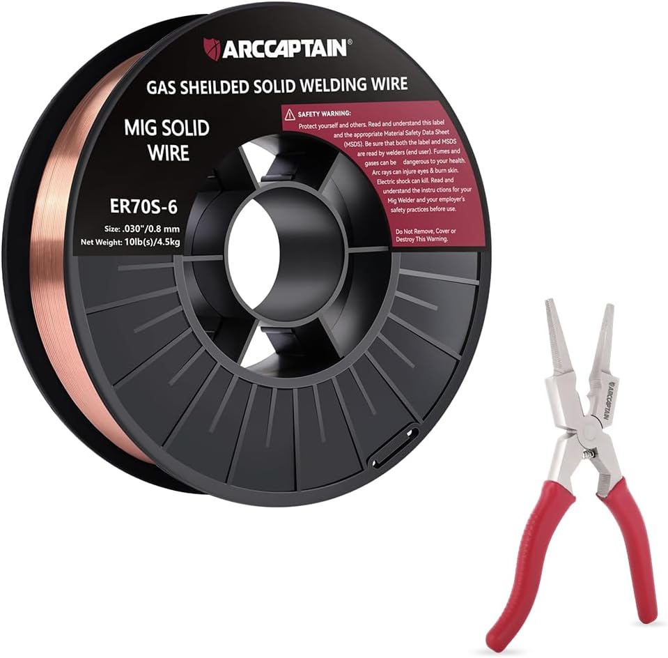 ARCCAPTAIN Mig Welding Wire, 0.030 with Professional 8" Weliding Pliers